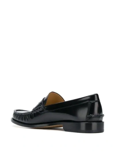 Shop Versace 'with Love' Side Stamp Loafers - Black