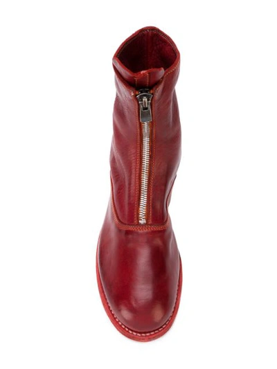 Shop Guidi Front Zip Boots - Red