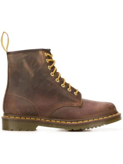 Dr. Martens Dr Martens 939 6 Eye Boots In Brown Leather | ModeSens