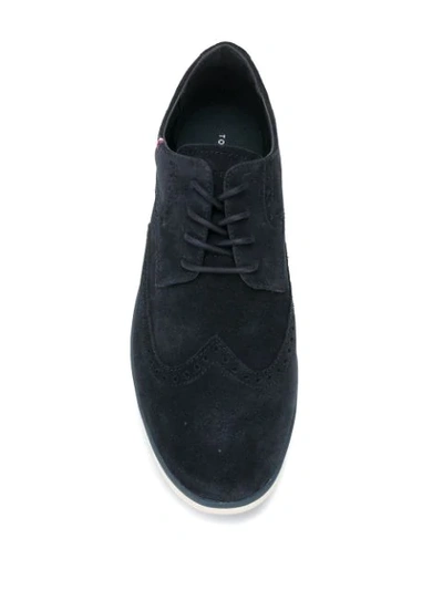 Shop Tommy Hilfiger Leather Derby Shoes In Blue