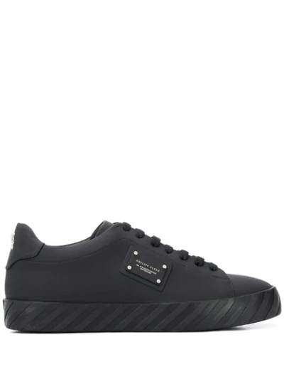 Shop Philipp Plein Logo Plaque Sneakers In Black