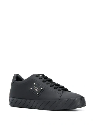 Shop Philipp Plein Logo Plaque Sneakers In Black