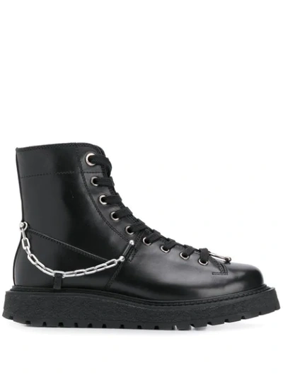 Shop Neil Barrett Chain Boots In Black