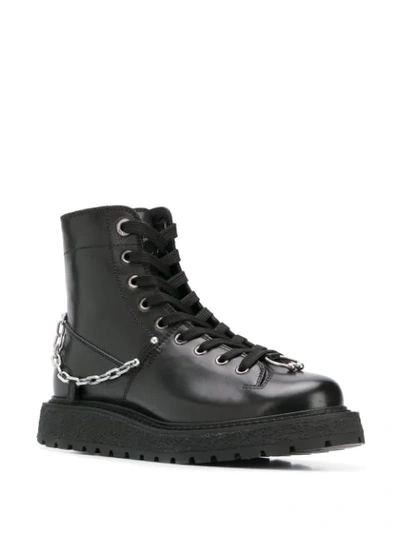 Shop Neil Barrett Chain Boots In Black