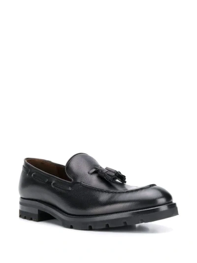 Shop Fratelli Rossetti Textured Loafers In Black