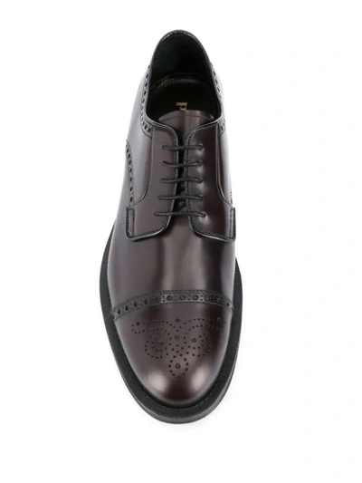 Shop Prada Lace-up Brogues In Brown