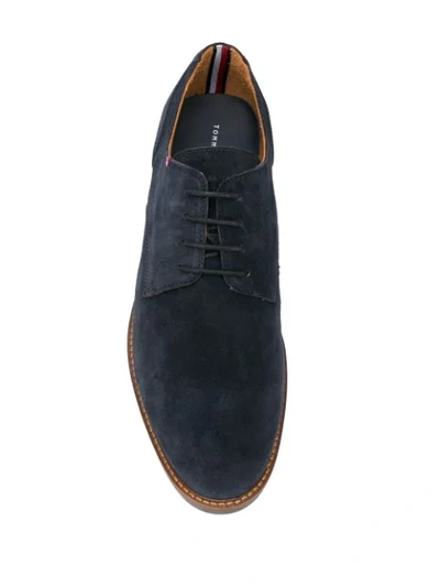 Shop Tommy Hilfiger Leather Derby Shoes In Blue