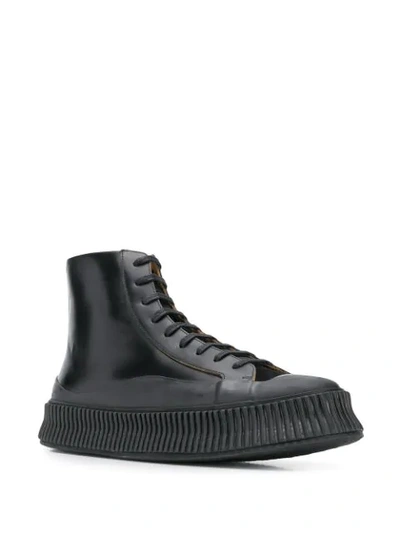 Shop Jil Sander Lace-up Ankle Boots In 1 Black