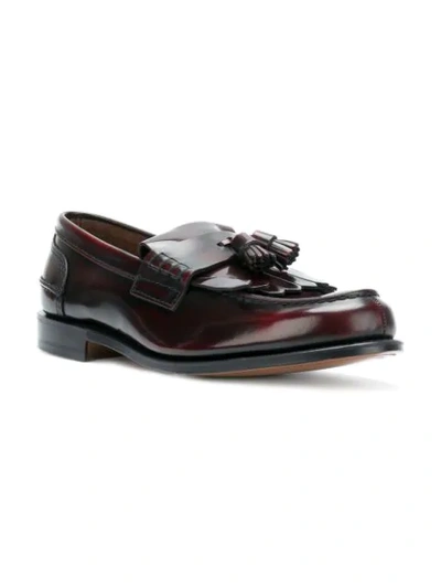 Shop Church's Tassel Detail Loafers In Red