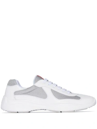 Shop Prada Americas Cup Low Top Sneakers In White