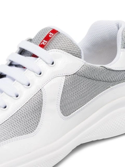 Shop Prada Americas Cup Low Top Sneakers In White
