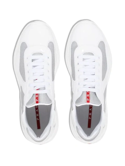 Shop Prada Americas Cup Low Top Sneakers In White