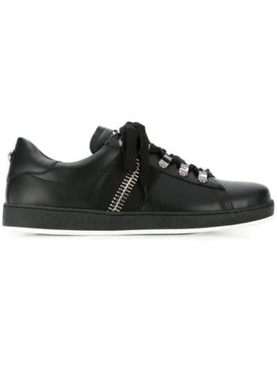 Shop Balmain Low Top Sneakers In Black