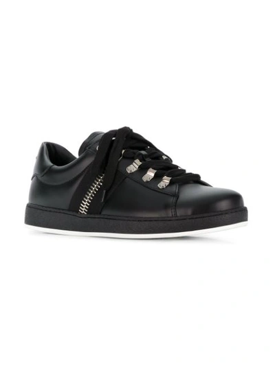 Shop Balmain Low Top Sneakers In Black