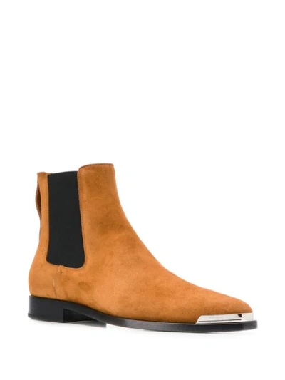 Shop Givenchy Metal Tip Chelsea Boots In Brown