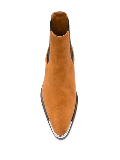Shop Givenchy Metal Tip Chelsea Boots In Brown
