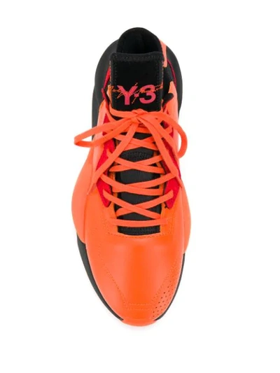 Shop Y-3 Kaiwa Icon Low Top Sneakers In Orange
