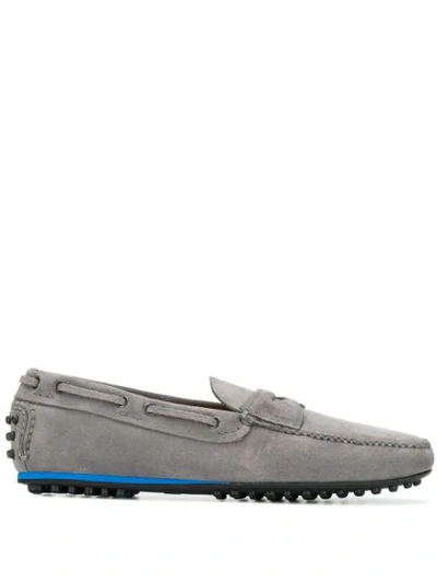 Shop Car Shoe Pebbled Sole Loafers In Grey