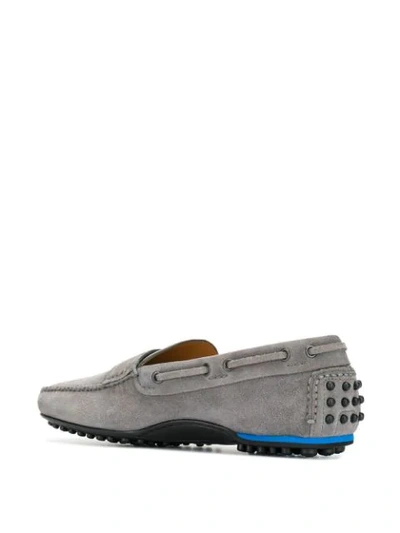 Shop Car Shoe Pebbled Sole Loafers In Grey