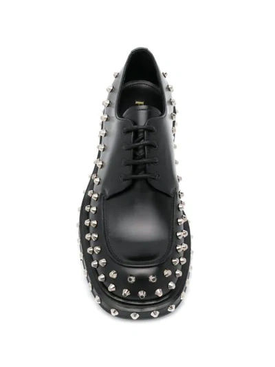 Prada Stud-embellished Derby Shoes In Black | ModeSens