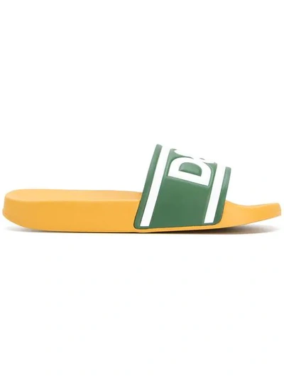 Shop Dolce & Gabbana D&g 1984 Slide Sandals In Yellow