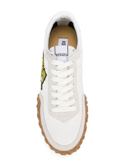 Shop Kenzo Tiger Appliqué Sneakers In White