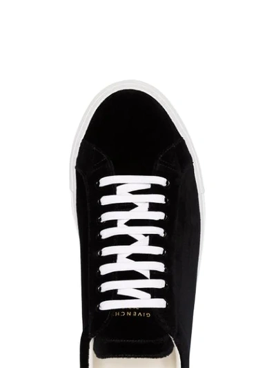 Shop Givenchy Black And White Urban Street Low Top Velvet Sneakers