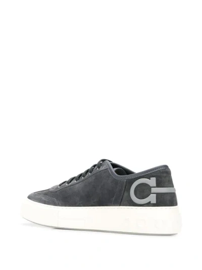 Shop Ferragamo Gancini Sneakers In Grey