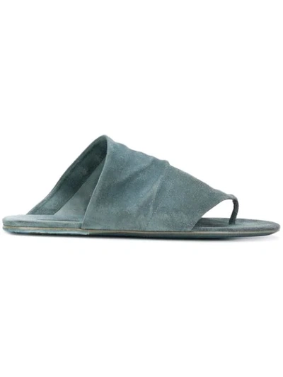 Shop Marsèll Distressed Flat Sandals In Blue