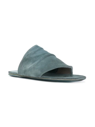 Shop Marsèll Distressed Flat Sandals In Blue