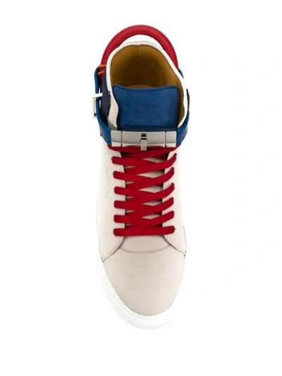 Shop Buscemi Colour Block Hi-top Sneakers In Neutrals