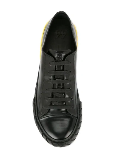 Shop Both Contrast Sole Sneakers - Black