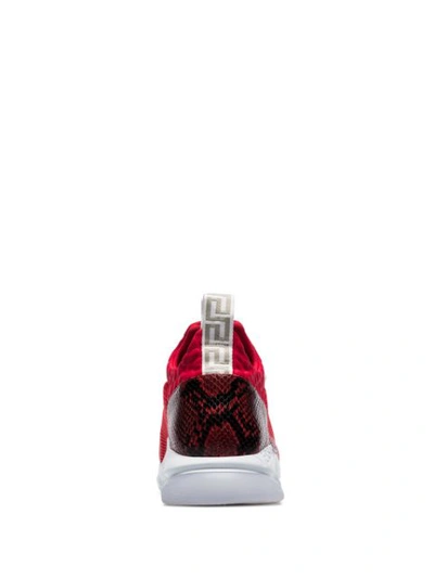 Shop Versace Chain Reaction Sneakers In Red