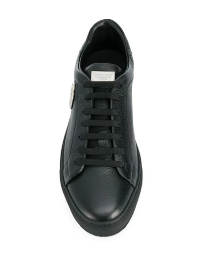 Shop Philipp Plein Low-top Logo Sneakers In Black