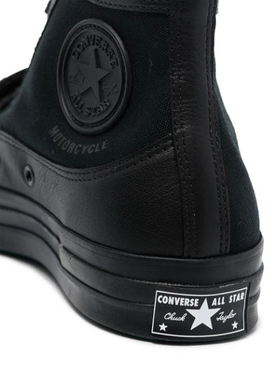 Shop Converse X Neighborhood Chuck 70 Moto Hi B Sneakers In Black