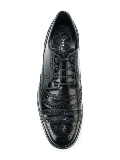 Shop Dolce & Gabbana Brogue Derby Shoes In Black