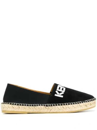 Shop Kenzo Logo Appliqué Espadrilles In Black