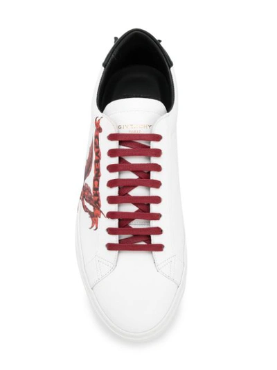 Shop Givenchy Printed Logo Sneakers In White