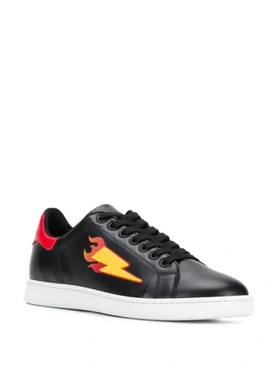 Shop Neil Barrett Sneakers Mit Flammen-blitzmotiv In Multicolor