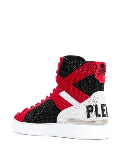 Shop Philipp Plein Money Beast Hi-top Sneakers In Red