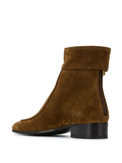 Shop Saint Laurent Miles Suede Ankle Boots In Brown