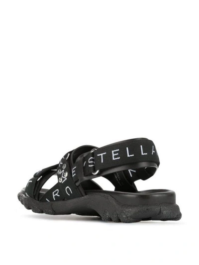 Shop Stella Mccartney Logo Strap Sandals In Black