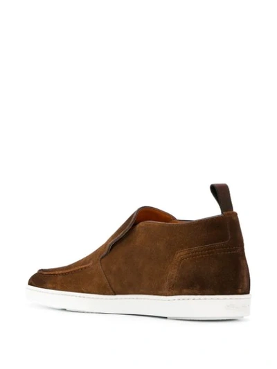 Shop Santoni Slip-on Boots In Brown
