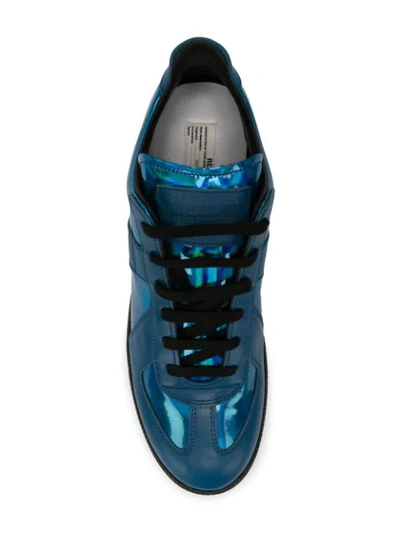 Shop Maison Margiela Replica Low-top Sneakers In Blue ,black