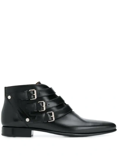 Shop Givenchy Buckle Detail Boots In Black