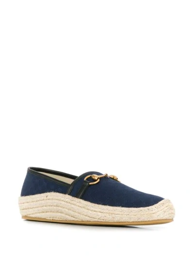 Shop Gucci Gg Supreme Espadrille Loafers In Blue