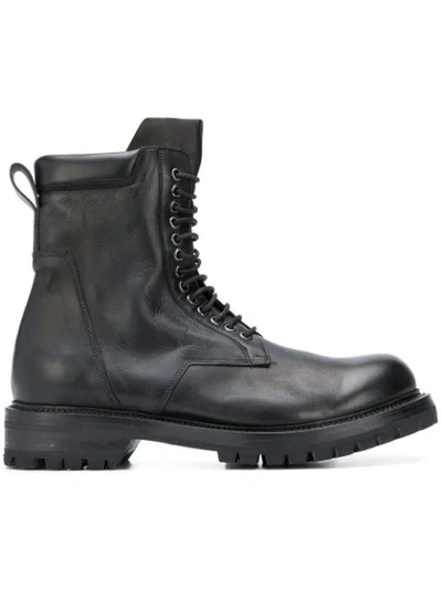 Shop Rick Owens Low Army Boots In Black
