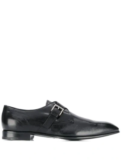 Shop Prada Distressed Effect Monk Shoes In F0002  Nero