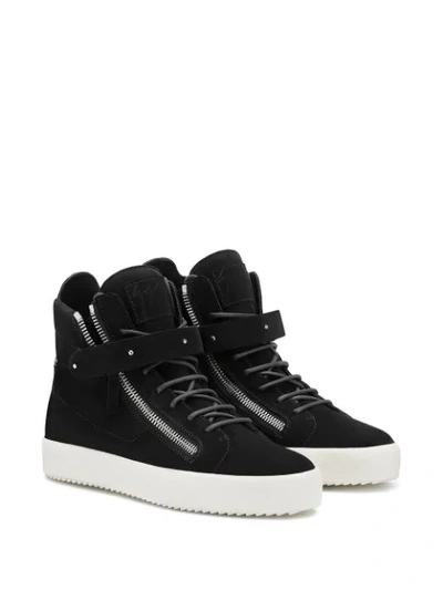 Shop Giuseppe Zanotti Denny Velvet Sneakers In Black