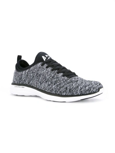 Shop Apl Athletic Propulsion Labs Mélange Lace-up Sneakers In Black